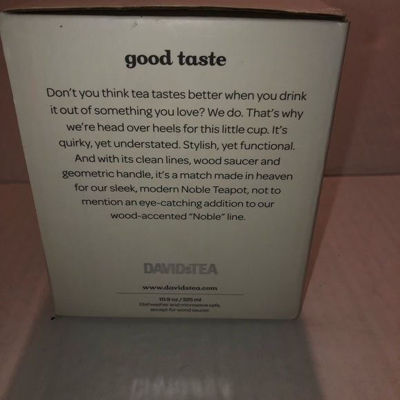 Nwot DAVIDsTEA Noble teacup with saucer - Picture 3 of 4
